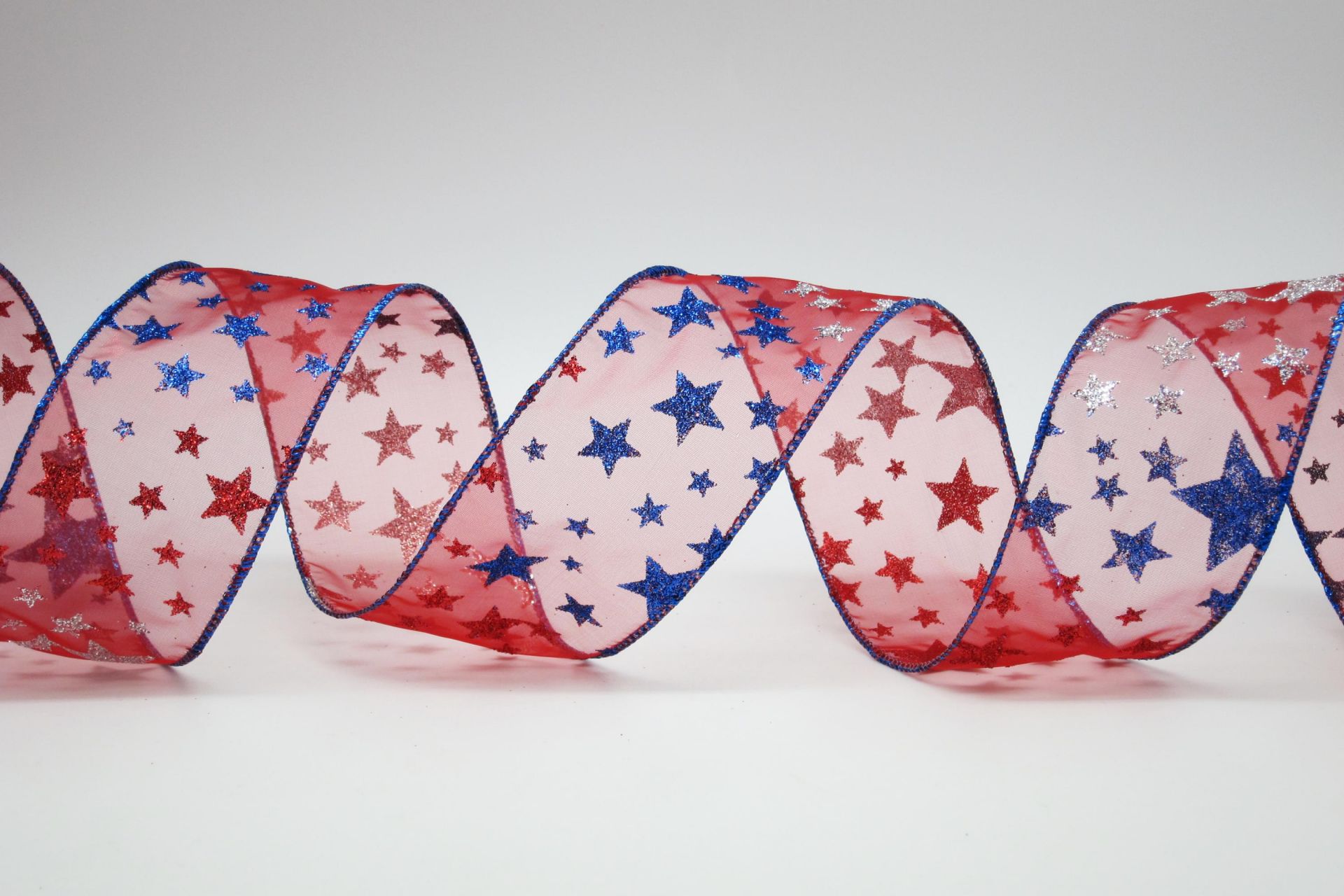 アメリカ国旗星形シフォンリボン